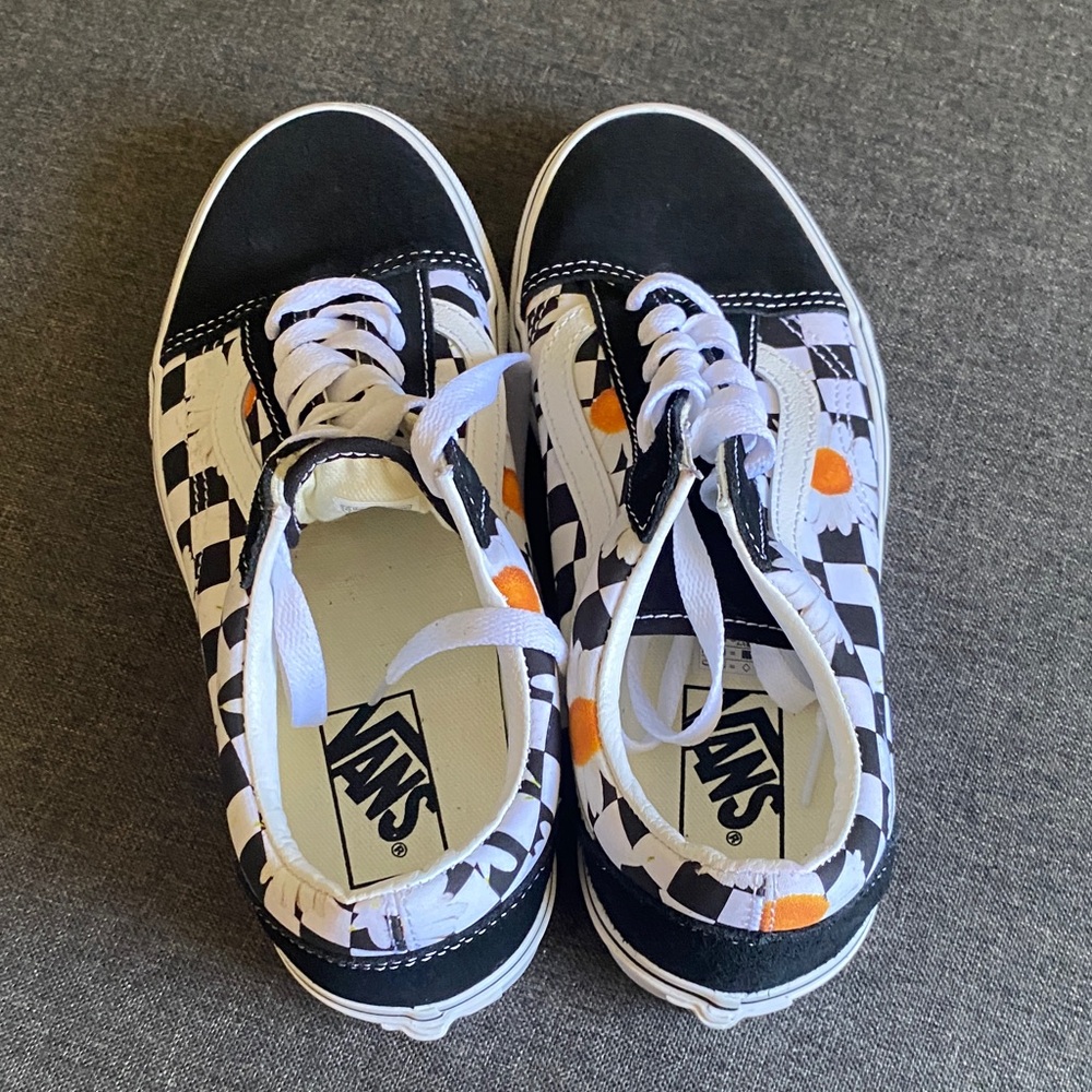 Vans Womens flower Checkered Sneakers size 7.5 - Picture 10 of 11